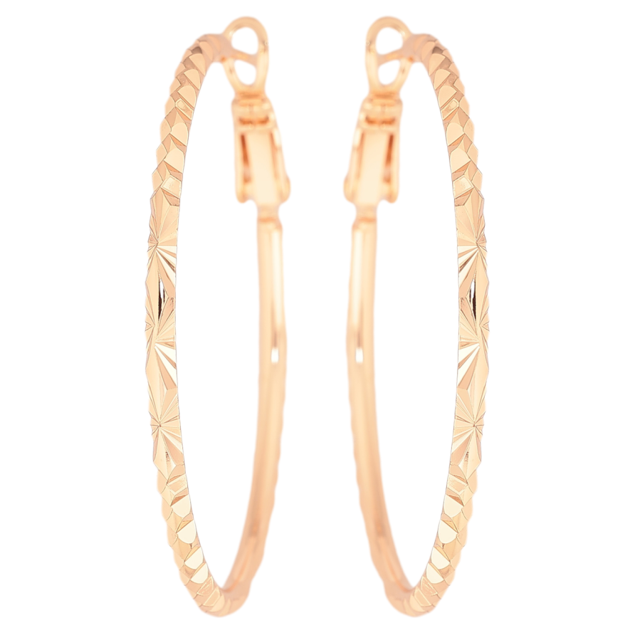 Сережки Xuping M&L Колір 18K кільця (конго) «Декоративний візерунок» ø 4см фото №1