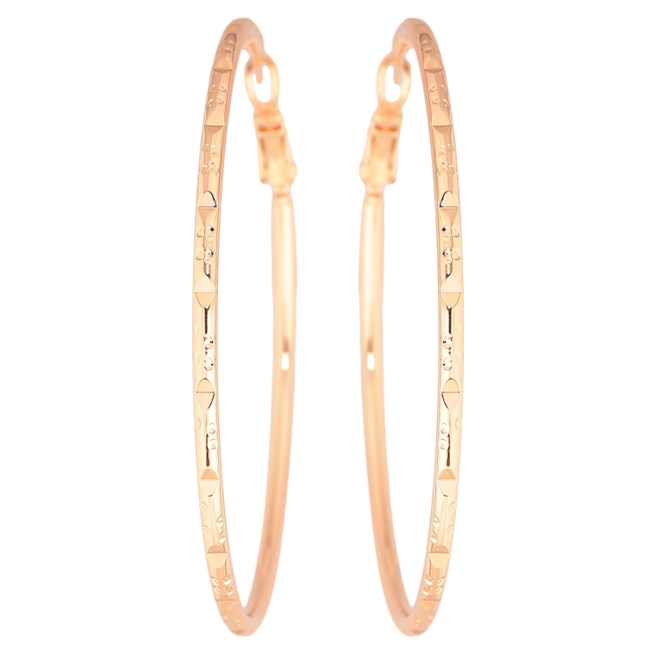 Сережки Xuping M&L Колір 18K кільця (конго) «Декоративний візерунок» ø 5.8см фото №19