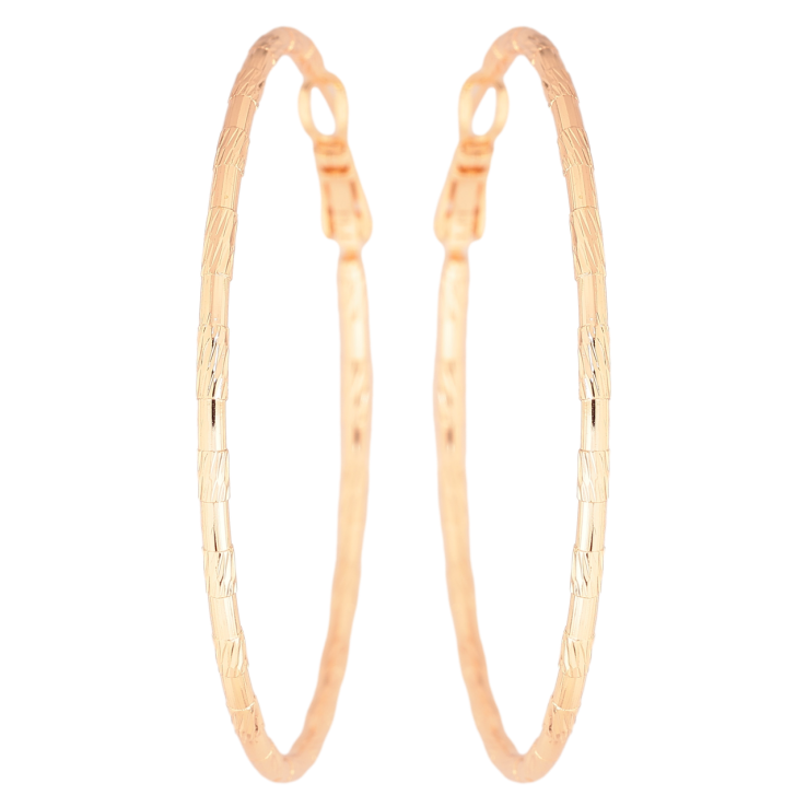 Сережки Xuping M&L Колір 18K кільця (конго) «Декоративний візерунок» ø 5см фото №3