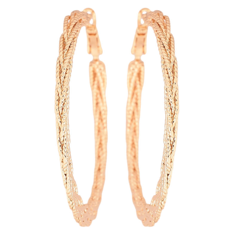 Серьги Xuping M&L Цвет 18K кольца (конго) Декоративный узор ø 5см фото №2