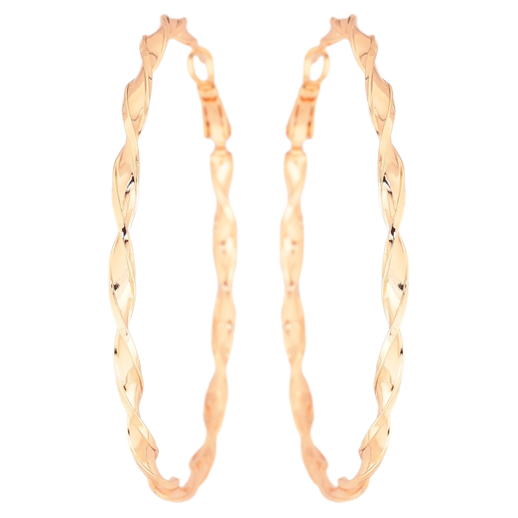 Сережки Xuping M&L Колір 18K кільця (конго) «Декоративний візерунок» ø 6см фото №13