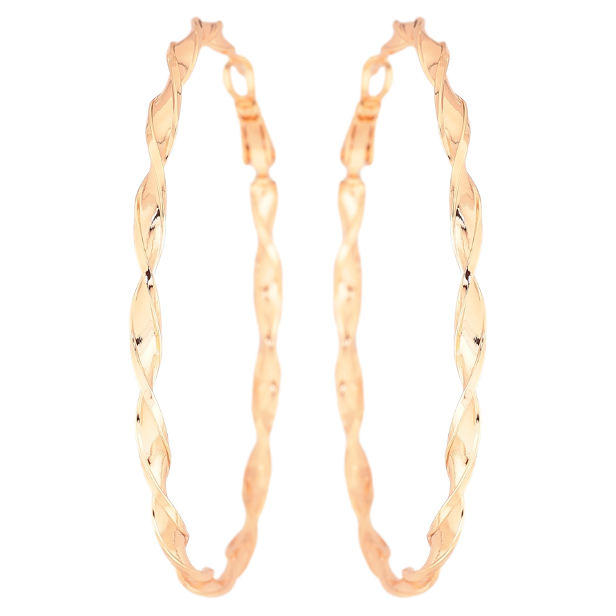 Сережки Xuping M&L Колір 18K кільця (конго) «Декоративний візерунок» ø 6см фото №1