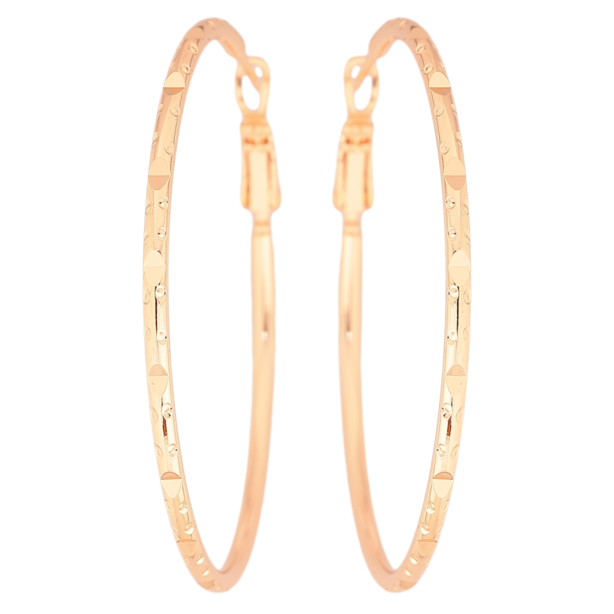 Сережки Xuping M&L Колір 18K кільця (конго) «Декоративний візерунок» ø 5см фото №1