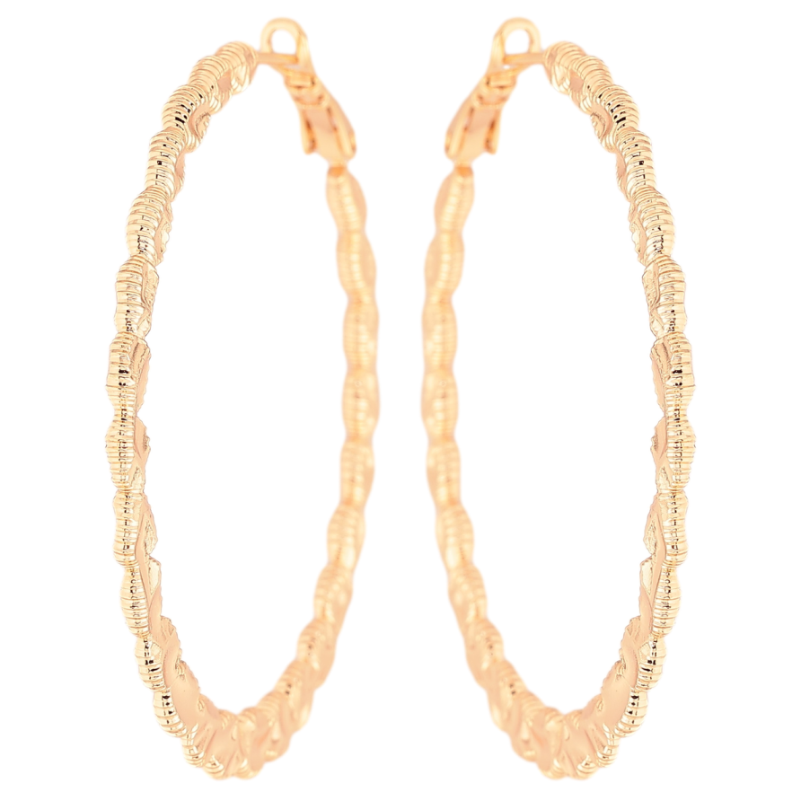 Сережки Xuping M&L Колір 18K кільця (конго) «Декоративний візерунок» ø 5см фото №1