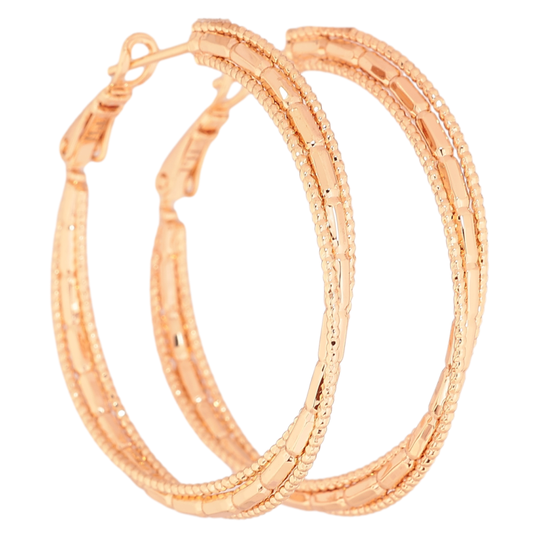 Серьги Xuping M&L Цвет 18K кольца (конго) Декоративный узор ø 4см фото №1