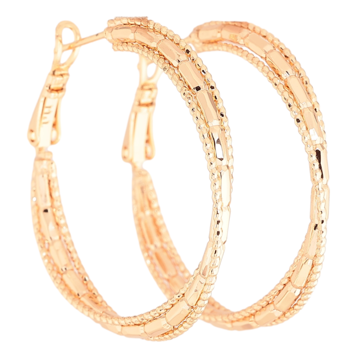 Серьги Xuping M&L Цвет 18K кольца (конго) Декоративный узор ø 3.7см фото №5