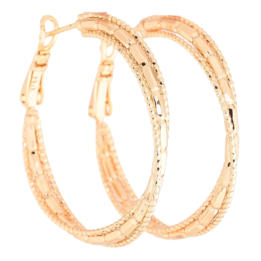 Серьги Xuping M&L Цвет 18K кольца (конго) Декоративный узор ø 3.7см фото №1