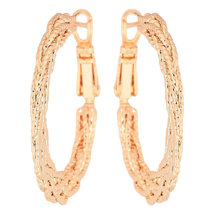 Серьги Xuping M&L Цвет 18K кольца (конго) Декоративный узор ø 3см фото №4