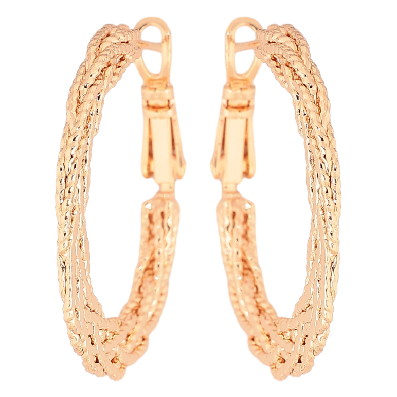 Сережки Xuping M&L Колір 18K кільця (конго) «Декоративний візерунок» ø 3см фото №1