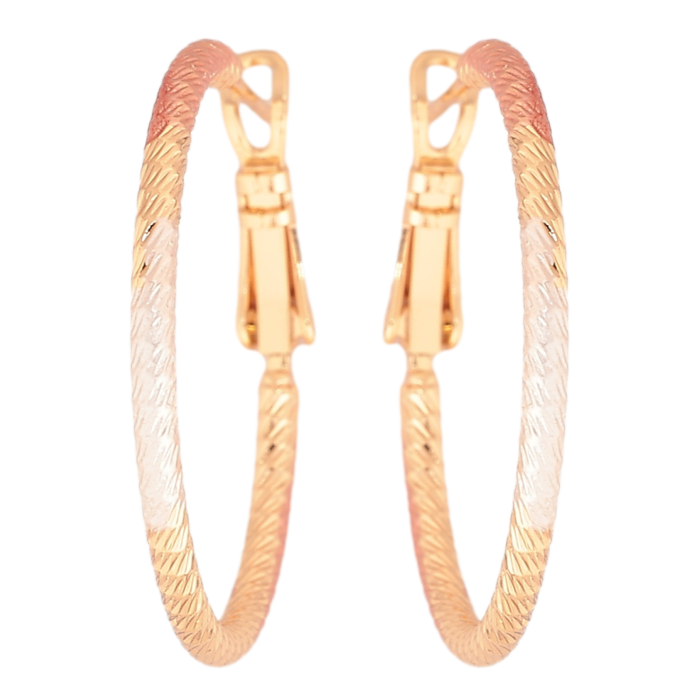 Серьги Xuping M&L Цвет 18K кольца (конго) Декоративный узор с покраской эмалью ø 3см фото №1