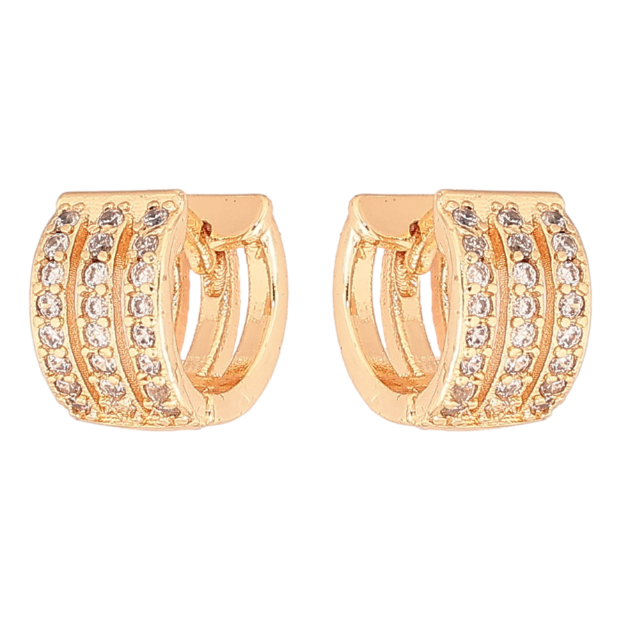 Серьги Xuping M&L Цвет 18K колечки Дорожки циркония фото №1