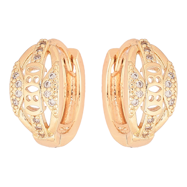 Серьги Xuping M&L Цвет 18K колечки Резной узор с цирконием фото №14