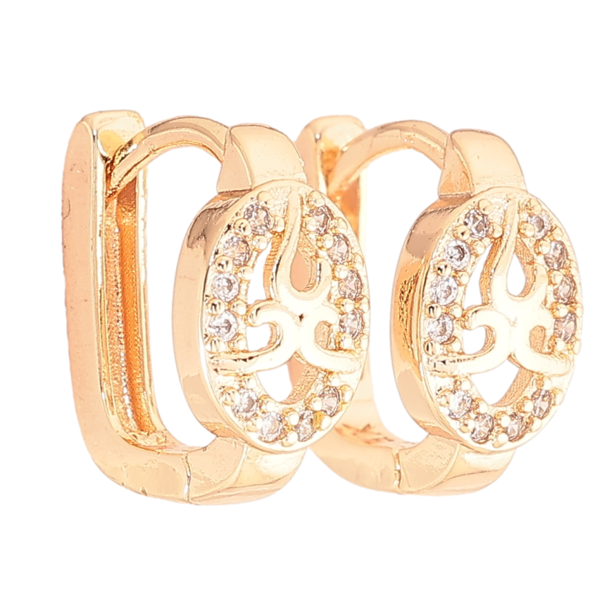 Серьги Xuping M&L Цвет 18K колечки Резной узор с цирконием фото №1