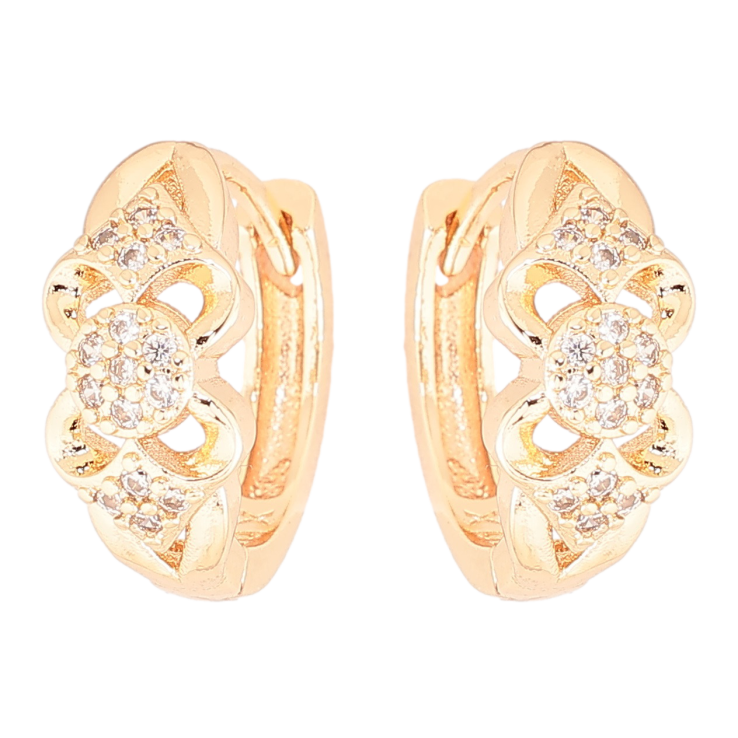 Серьги Xuping M&L Цвет 18K колечки Цветочный узор с цирконием фото №14