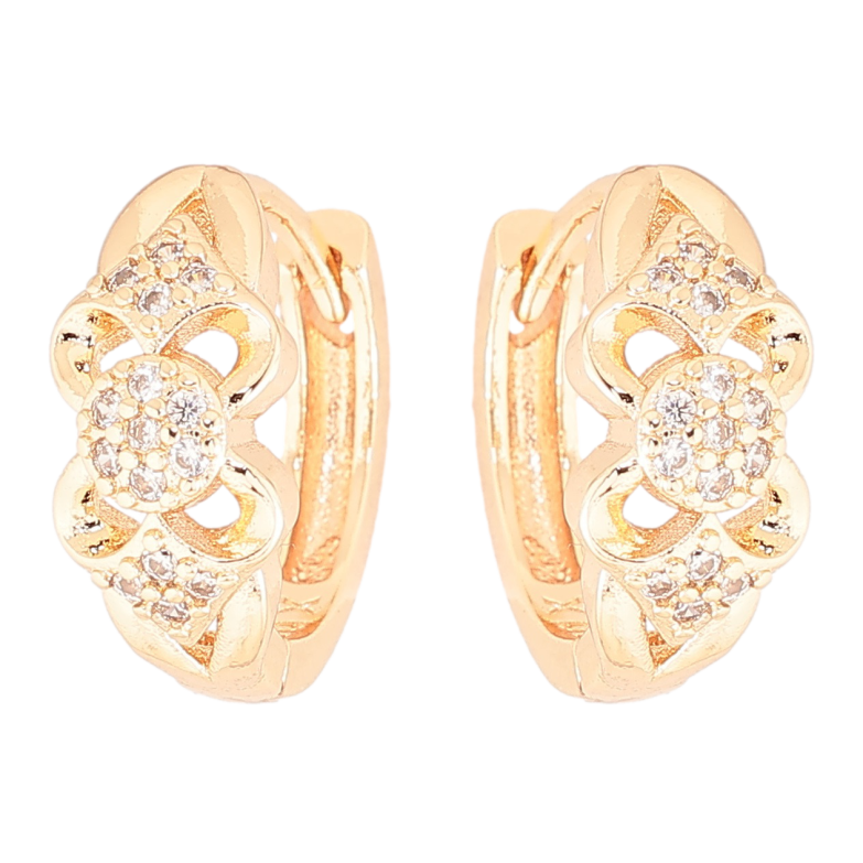 Сережки Xuping M&L Колір 18K колечка «Квітковий візерунок з цирконієм» фото №1