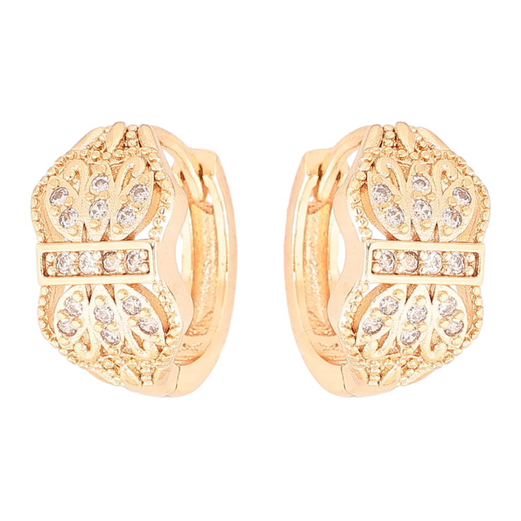 Серьги Xuping M&L Цвет 18K колечки Декоративный узор с цирконием фото №9