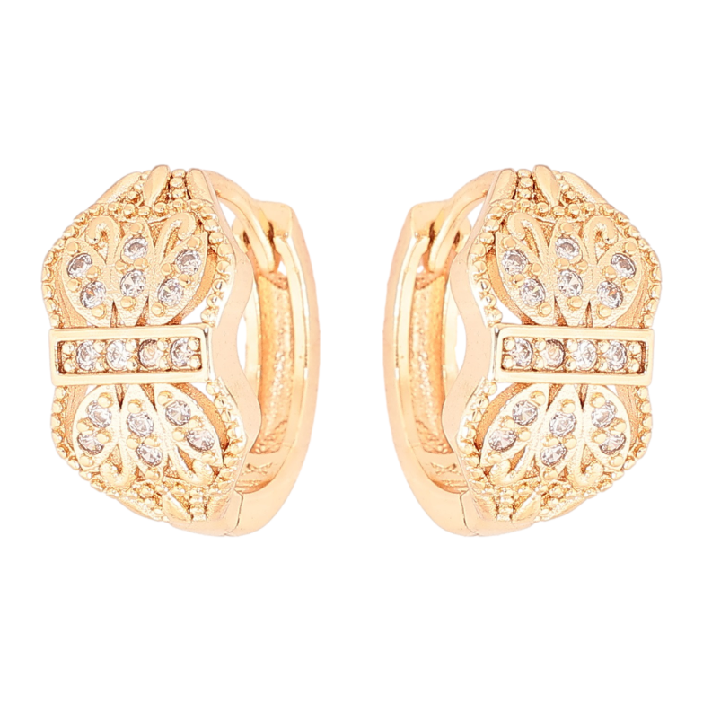 Серьги Xuping M&L Цвет 18K колечки Декоративный узор с цирконием фото №2