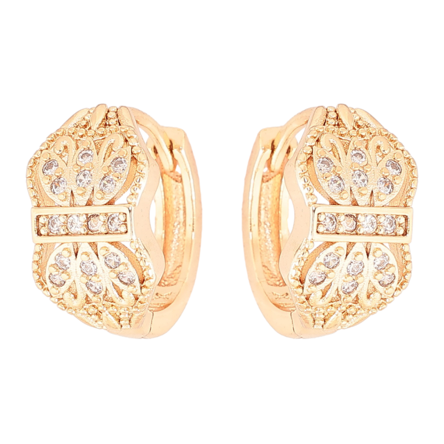 Серьги Xuping M&L Цвет 18K колечки Декоративный узор с цирконием фото №1