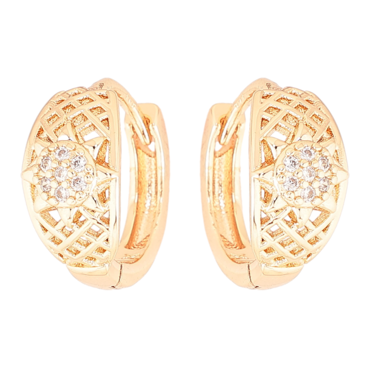 Серьги Xuping M&L Цвет 18K колечки Декоративный узор с цирконием фото №20
