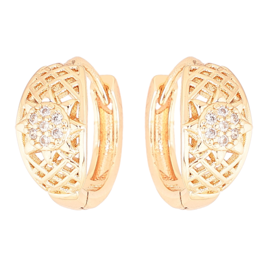 Серьги Xuping M&L Цвет 18K колечки Декоративный узор с цирконием фото №1