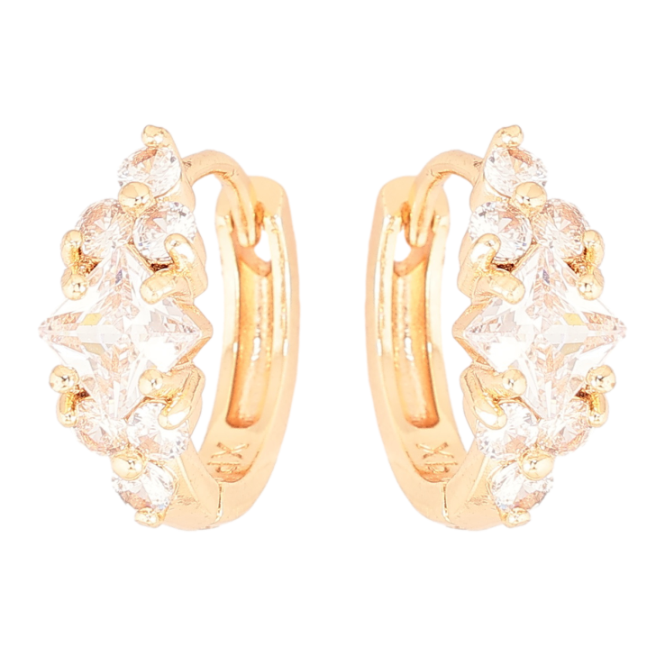 Серьги Xuping M&L Цвет 18K колечки Узор из циркония фото №13