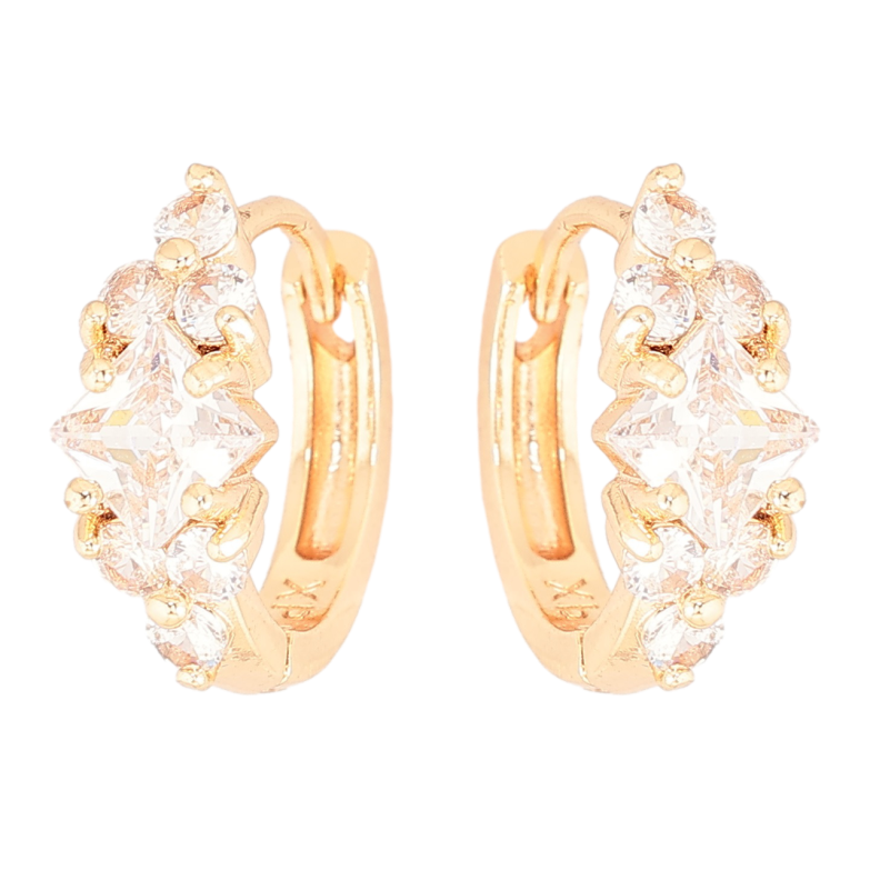 Серьги Xuping M&L Цвет 18K колечки Узор из циркония фото №1