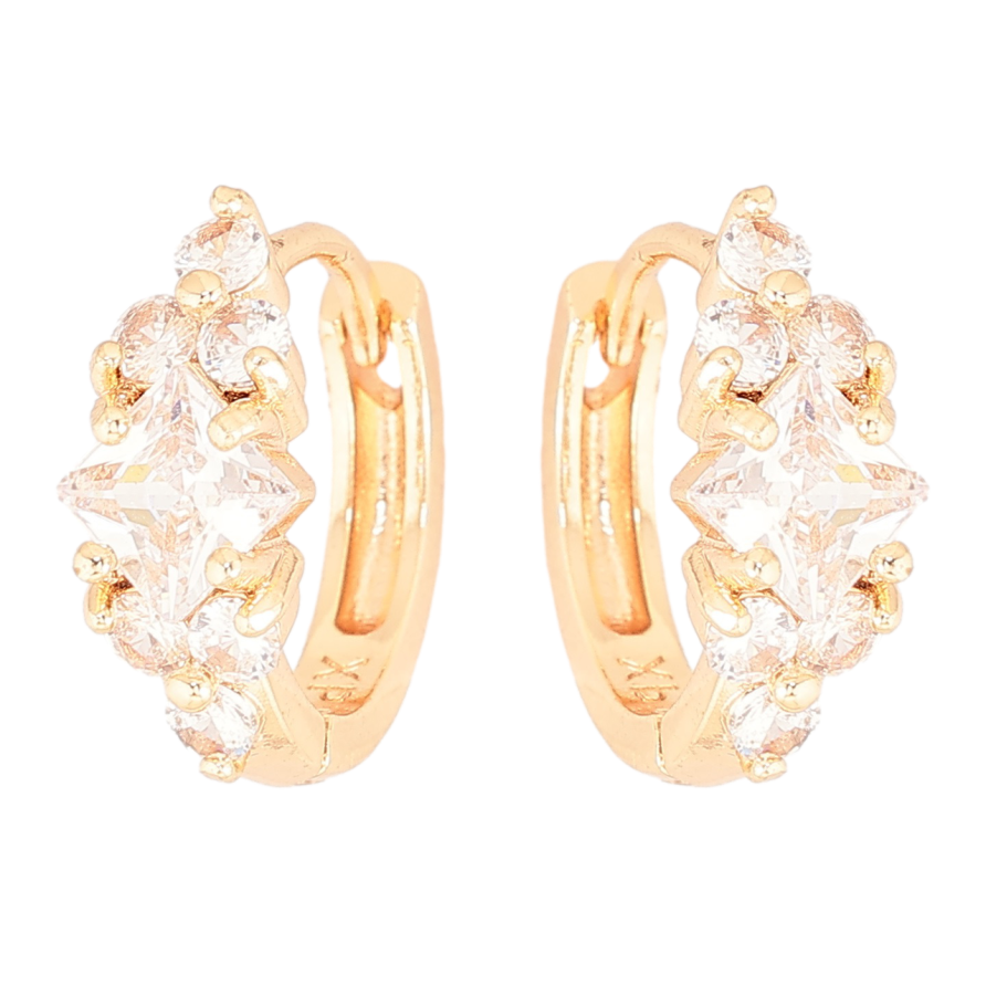 Серьги Xuping M&L Цвет 18K колечки Узор из циркония фото №1