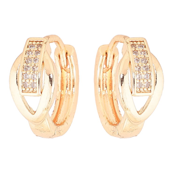 Серьги Xuping M&L Цвет 18K колечки Узор с цирконием фото №15