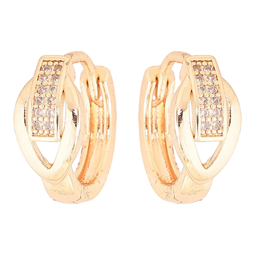 Серьги Xuping M&L Цвет 18K колечки Узор с цирконием фото №1