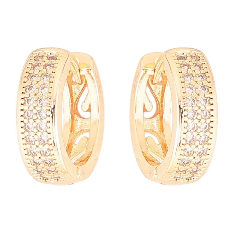 Серьги Xuping M&L Цвет 18K колечки Инкрустация цирконием фото №3