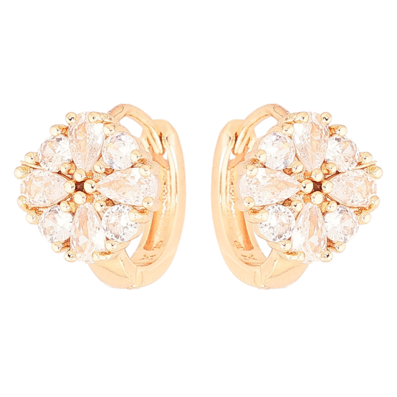 Серьги Xuping M&L Цвет 18K колечки Кристальный цветок фото №1