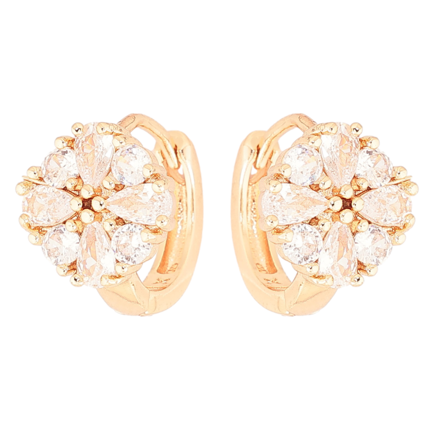 Серьги Xuping M&L Цвет 18K колечки Кристальный цветок фото №1