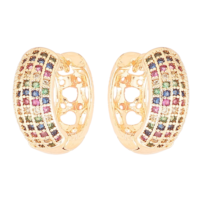 Серьги Xuping M&L Цвет 18K колечки Инкрустация разноцветным цирконием фото №23