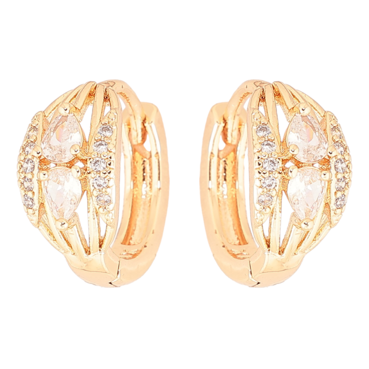 Серьги Xuping M&L Цвет 18K колечки Узор с цирконием фото №9