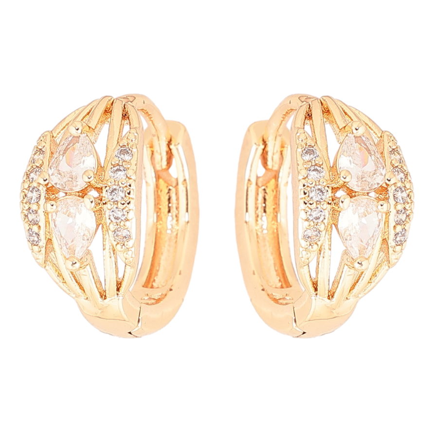 Серьги Xuping M&L Цвет 18K колечки Узор с цирконием фото №1