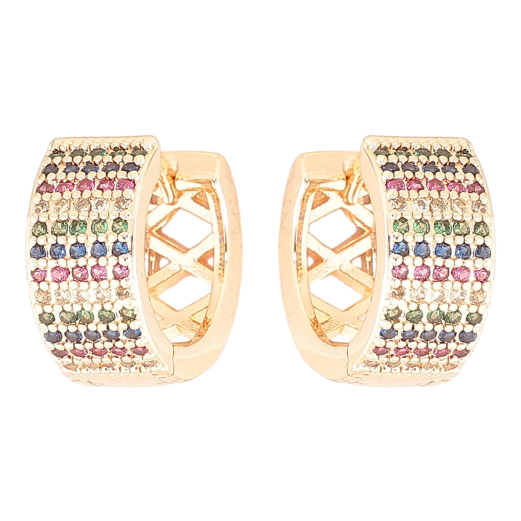 Серьги Xuping M&L Цвет 18K колечки Инкрустация разноцветным цирконием фото №18