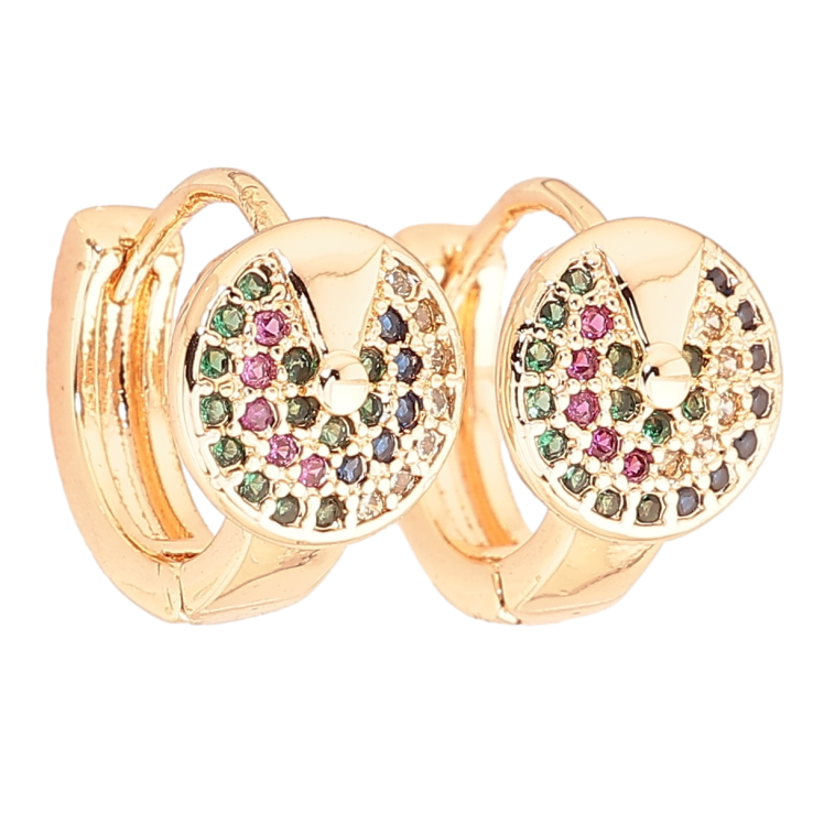 Серьги Xuping M&L Цвет 18K колечки Инкрустация разноцветным цирконием фото №20