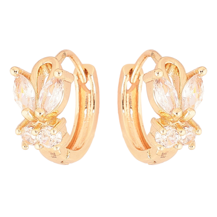 Серьги Xuping M&L Цвет 18K колечки Кристальные бабочки фото №17