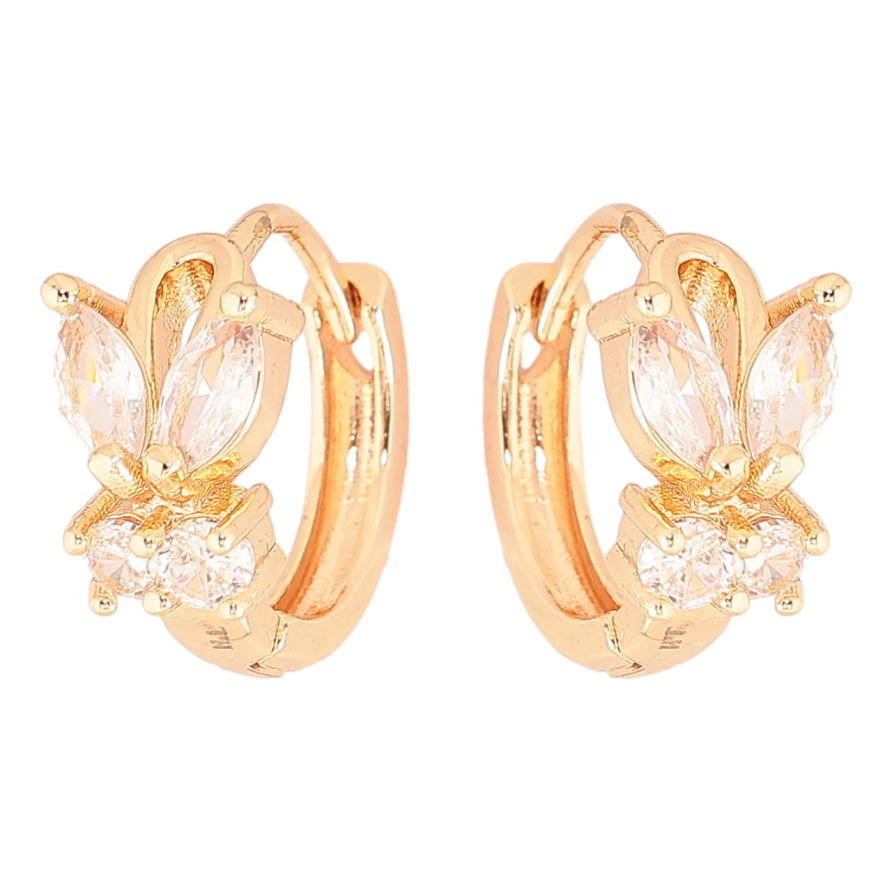 Серьги Xuping M&L Цвет 18K колечки Кристальные бабочки фото №1