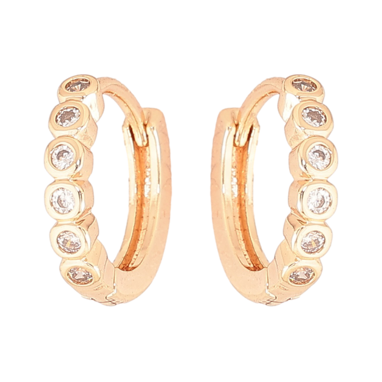 Серьги Xuping M&L Цвет 18K колечки Дорожки циркония фото №1