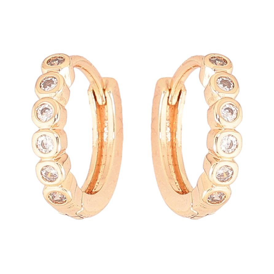 Серьги Xuping M&L Цвет 18K колечки Дорожки циркония фото №1