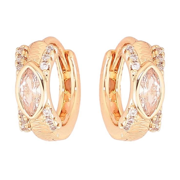 Серьги Xuping M&L Цвет 18K колечки Узор с цирконием фото №10