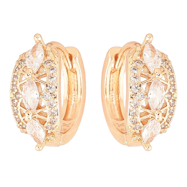 Серьги Xuping M&L Цвет 18K колечки Узор с цирконием фото №12