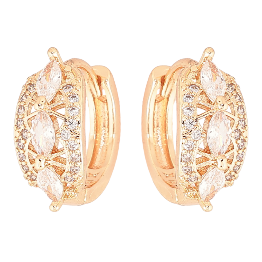 Серьги Xuping M&L Цвет 18K колечки Узор с цирконием фото №1