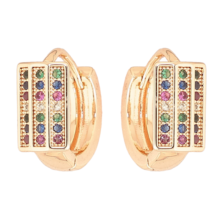 Сережки Xuping M&L Колір 18K колечка «Інкрустація різнокольоровим цирконієм» фото №1