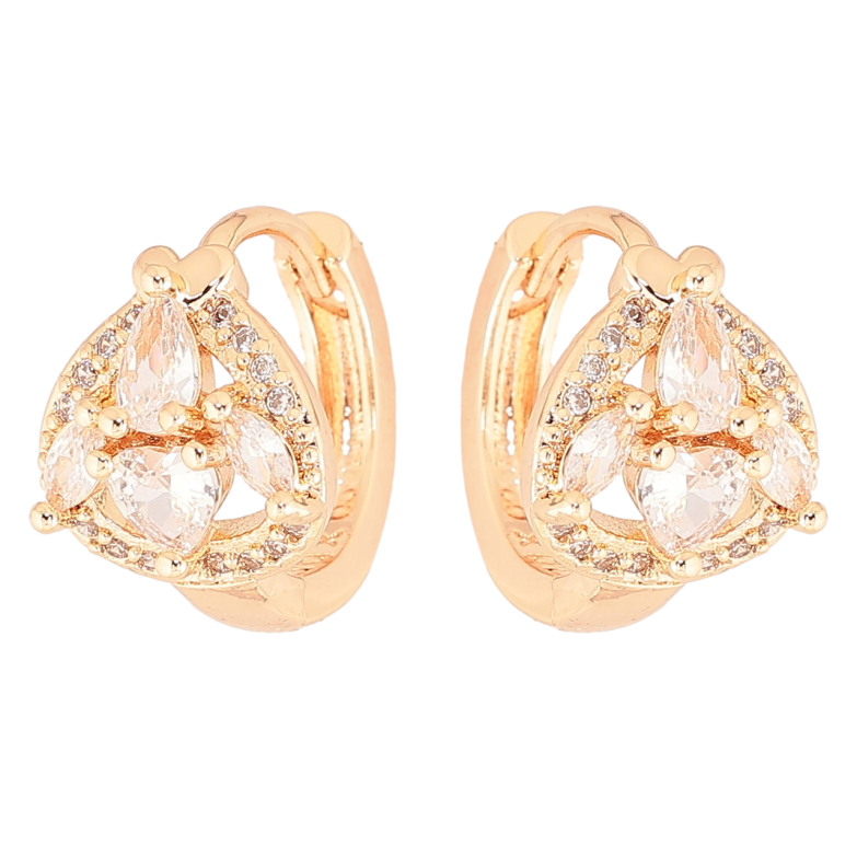 Сережки Xuping M&L Колір 18K колечка «Візерунок з цирконієм» фото №1