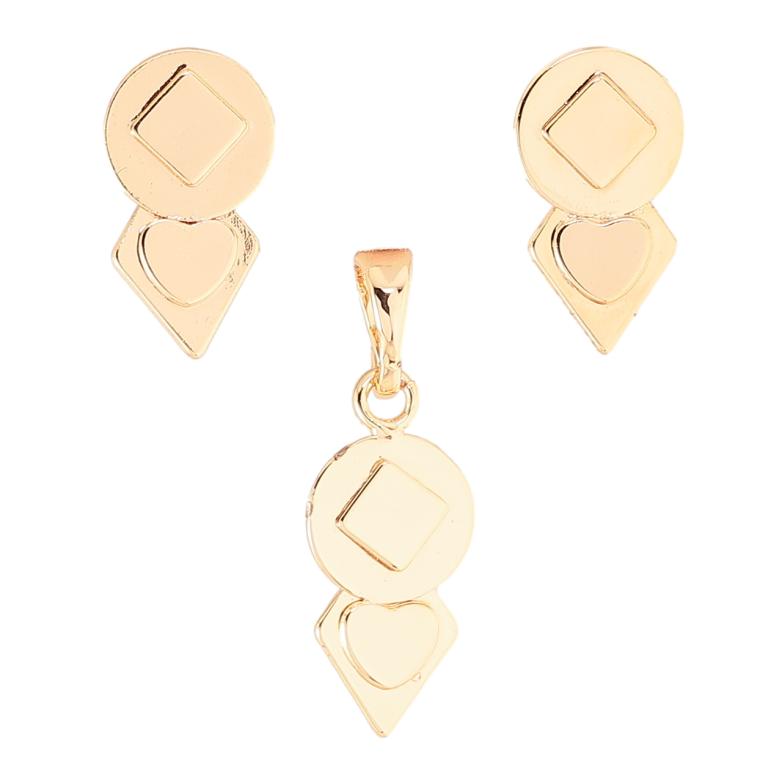 Набор Xuping M&L Цвет 18K Серьги Кулон Фигурные с сердечками и ромбами фото №1