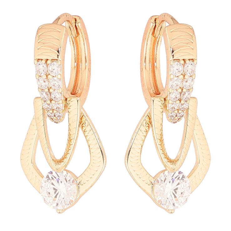 Серьги Xuping M&L Цвет 18K подвески на колечках Декоративные подвески с цирконием фото №9