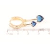 Серьги Xuping M&L Цвет 18K подвески на колечках Синие кристальные сердечки фото №2