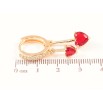 Серьги Xuping M&L Цвет 18K подвески на колечках Красные кристальные сердечки фото №2